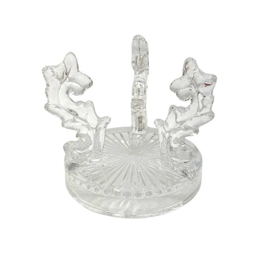 Clear Glass Crystal Display Stand Holderā Ornate Acanthus Leaf Design